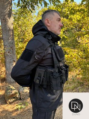 Куртка чоловіча тактична чорна Поліцейська Combat Туреччина Софтшел Soft-Shell ЗСУ